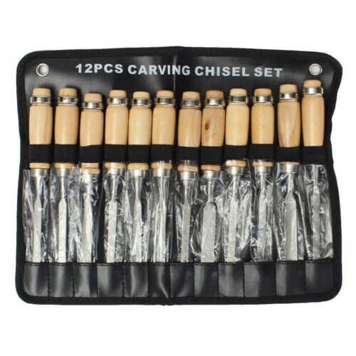 Asint 12 Pc Wood Carving Chisel Set Hand Woodworking Diy Tool Knife-0