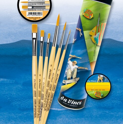 Da Vinci Series 5406 Junior Gift Can Brushes For Any Type Of Paint, Set Of 6-0