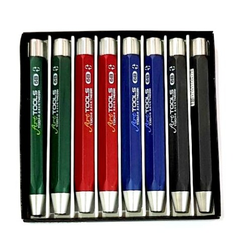 Asint 5.6mm Long Handle 8 Pcs Mechanical Pencil Sketch Pencil Drawing Art Tools Writing Tools 6B-0