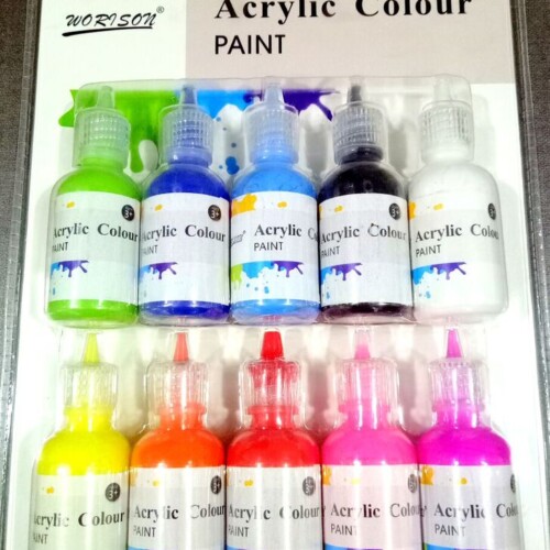Asint Acrylic Color Paint Bottles Of 10 Pc For Drawing & Art Purpose-0