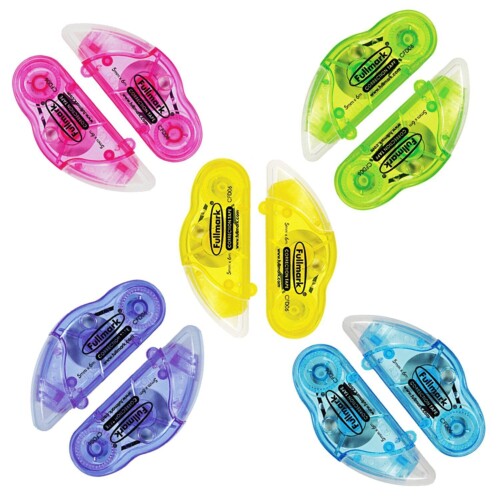 Fullmark Correction Tape Model D, 5mm X 6m Each, 10-Pack ( Assorted Color )-0