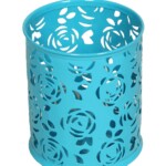 Asint Round Metal Pen Stand ( Sky Blue )-0