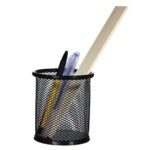 Asint Round Mesh Pen Stand ,Black-0