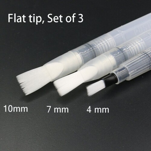 Asint Flat Tip Water Brush Pen Set Of 3 Pc For Drawing , Calligraphy Writing And Various Other Purpose-0