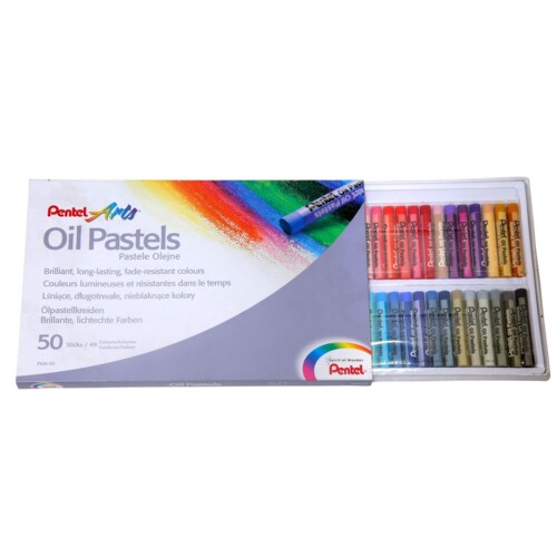 Pentel Arts Oil Pastels, 50 Color Set (Phn-50)-0