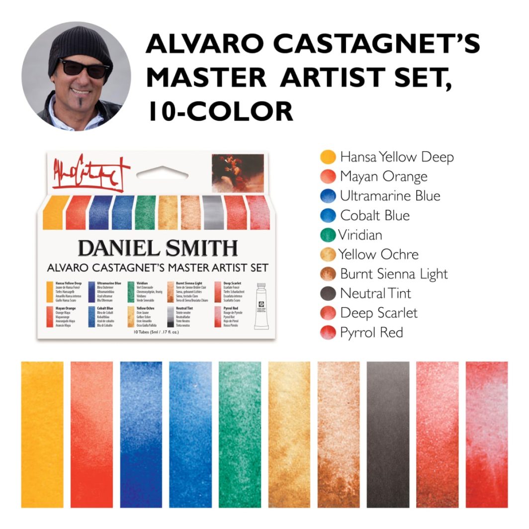 Daniel Smith Alvaro Castagnet Master Artist Watercolour Set of 10 tubes - Image 3