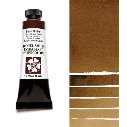Daniel Smith Watercolors Burnt Umber 5ml Tube swatch