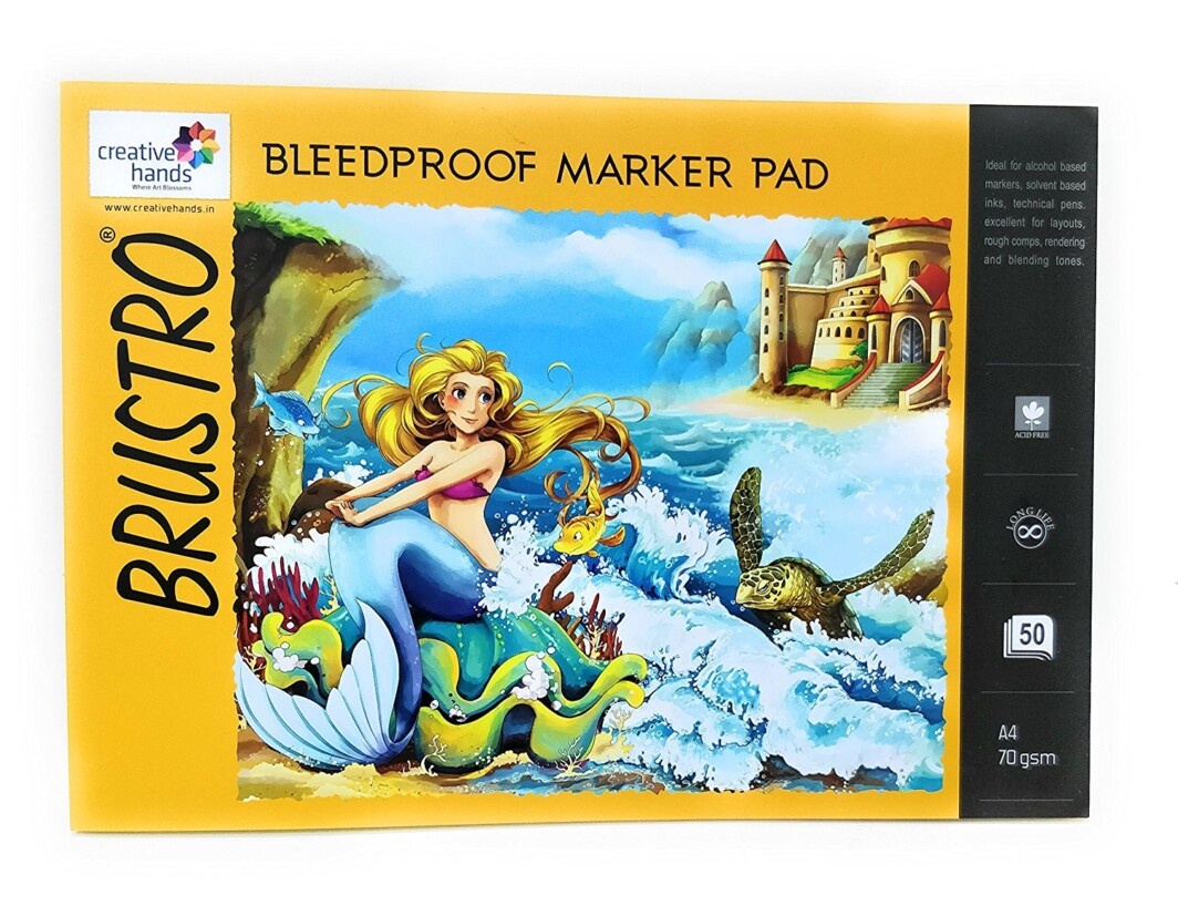 Brustro Bleedproof Marker PAPER 70 GSM A4 ( Contains 100 Sheets )-0