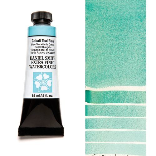 Daniel Smith Watercolor Cobalt Teal Blue 15ml Tube swatch