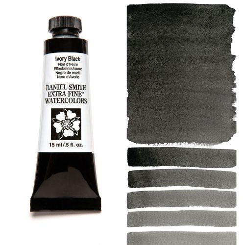 Daniel Smith Watercolor Ivory Black 15ml Tube swatch