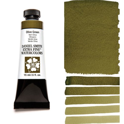 Daniel Smith Watercolor Olive Green 15ml Tube swatch