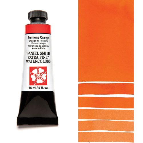 DANIEL SMITH Watercolor Perinone Orange 15ml Tube swatch