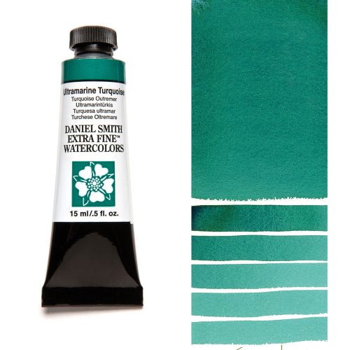 Daniel Smith Watercolors Ultramarine Turquoise 5ml Tube swatch