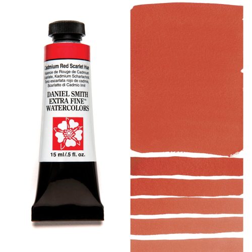 Daniel Smith Watercolor Cadmium Red Scarlet 15ml Tube swatch