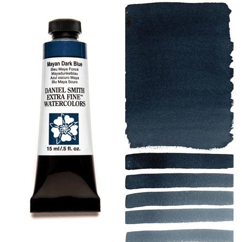 Daniel Smith Watercolor Mayan Dark Blue 15ml Tube swatch