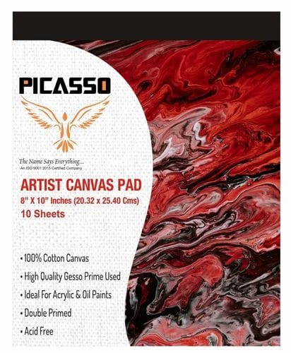                                                                     Picasso Artist Canvas Pad 18" x 24" Inches 10 Sheets