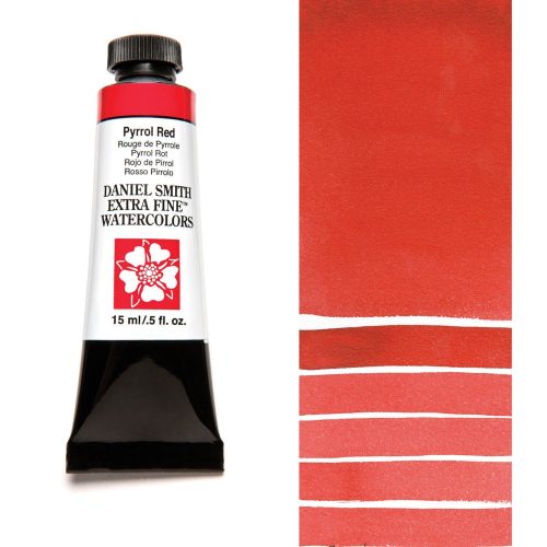 Daniel Smith Watercolor Pyrrol Red 15ml Tube swatch