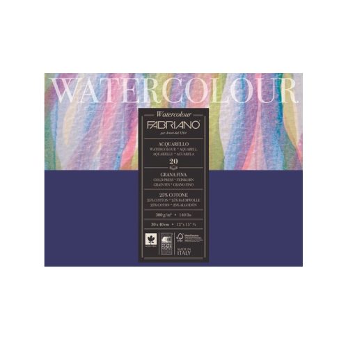 Fabriano Studio Watercolor Aquarell Pad 12" x 15" 140 lb (300gsm) Cold Press 20 sheets