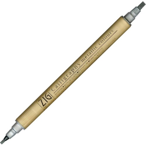 ZIG Gold Metallic Markers Calligraphy Pens MS-8400-101 Twin Tip-0