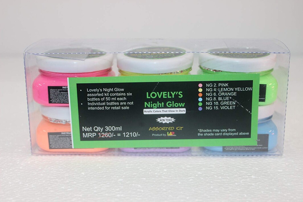 Lovely Art Products Lovely Night Glow Acrylic Colors Set Of 6 ( 50 ml Each )-0