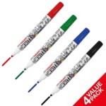Fullmark Dry Erase Whiteboard Marker, Fine Bullet Point, Assorted, 4- Pack-0