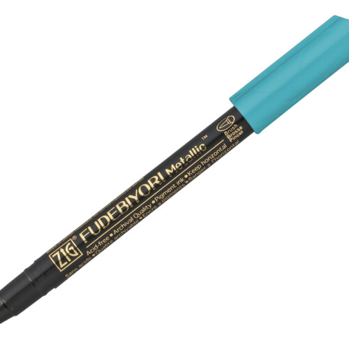 Zig Fude Brush Pen, Fudebiyori Metallic, Blue No.125-0