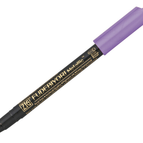 Zig Fude Brush Pen, Fudebiyori Metallic, Violet (No.124)-0
