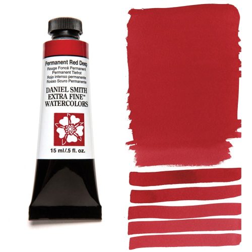 DANIEL SMITH Watercolor Permanent Red Deep 15ml Tube swatch