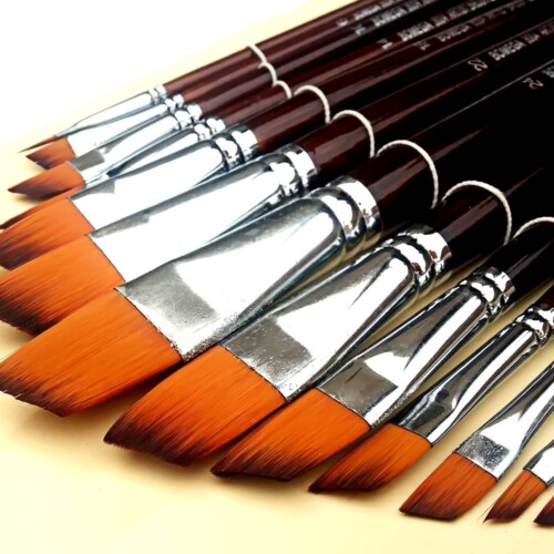 Bomega Angular Best Artist Paint Brush Set (13 Brushes) for Acrylic, Watercolor Painting by Bomega Artist Brush-0