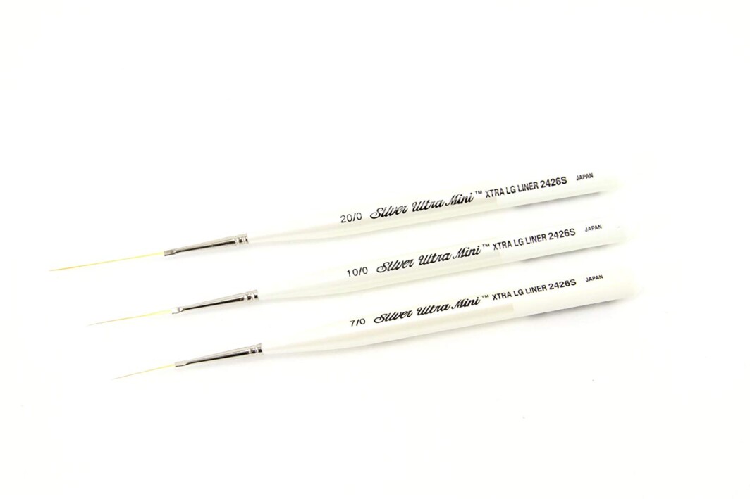 Silver Brush UMS-2440S Ultra Mini Striper Short Handle Brush Set, 3 Per Pack-0