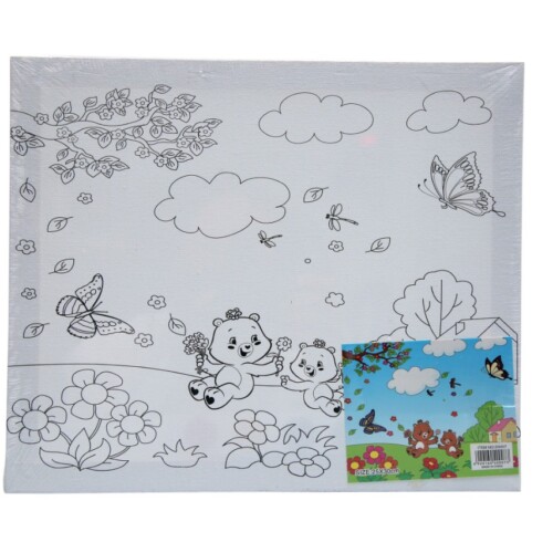 Bomega 2 Design printed canvas to paint Kids Digital Painting big stretched Canvas Pack of 2-0