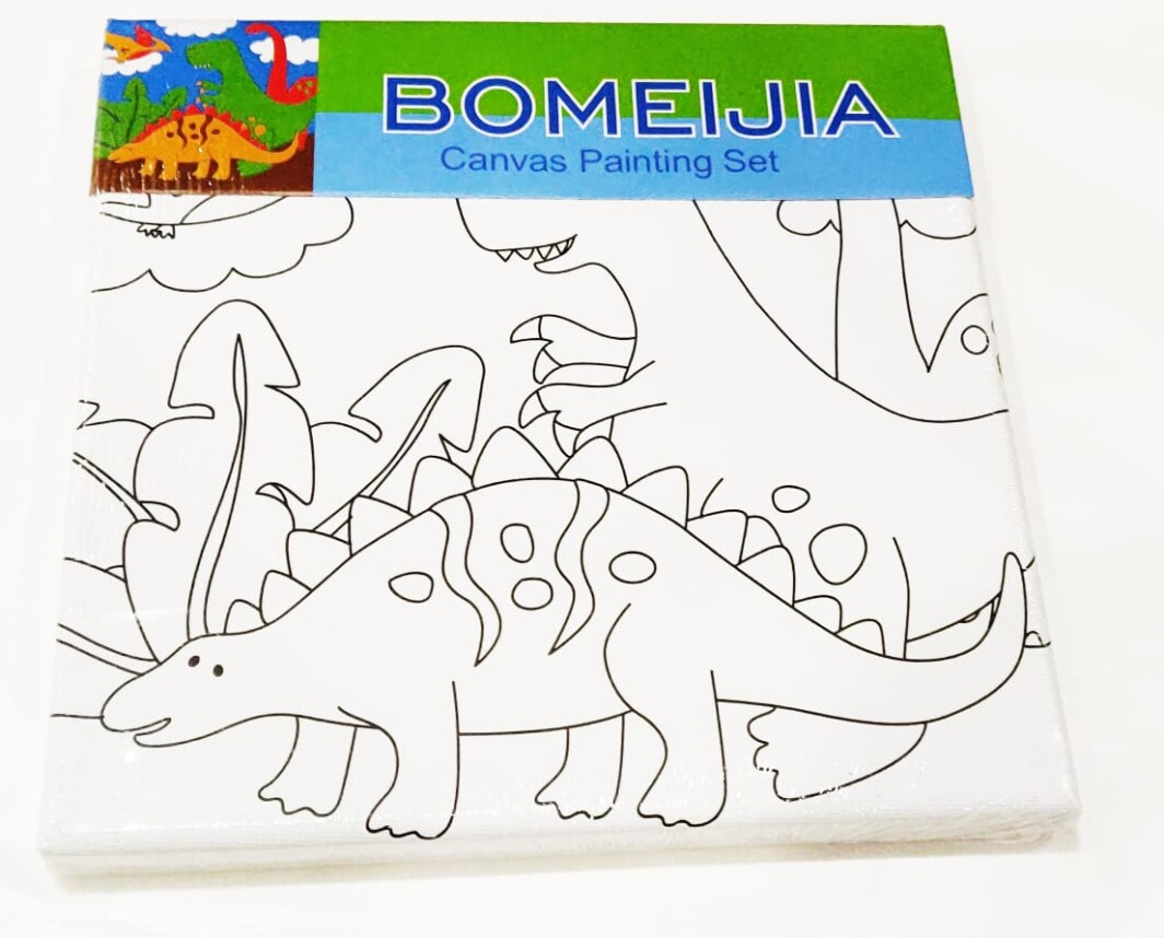 Bomega 2 Design printed canvas to paint Kids Digital Painting stretched Canvas Pack of 2-0