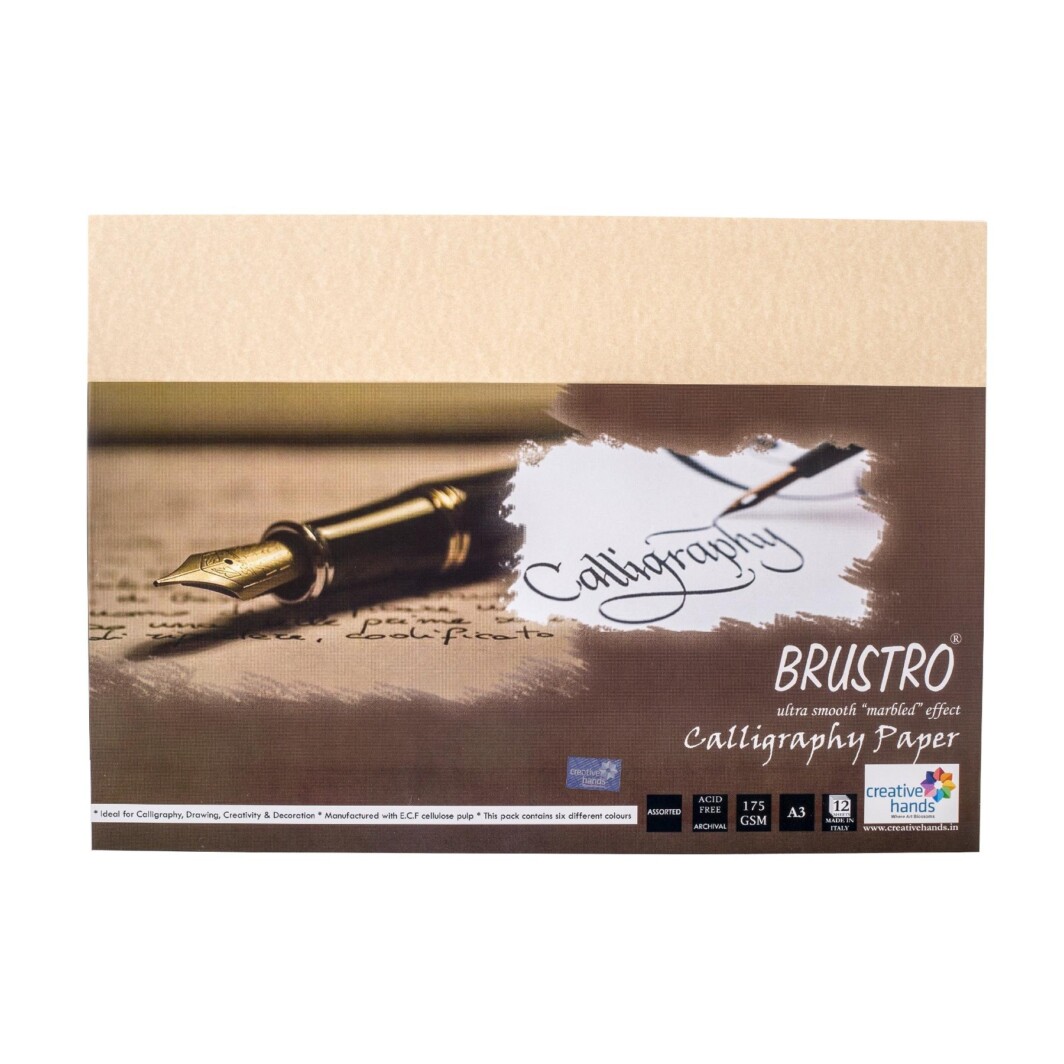 Brustro Calligraphy Papers 175 GSM A3 (Assorted Pack of 12 Sheets)-0