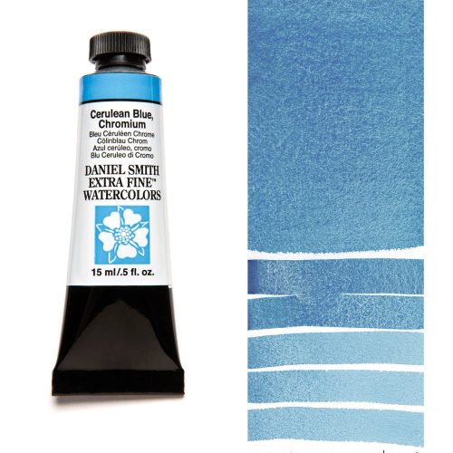 Daniel Smith Watercolor Cerulean Blue Chromium 15ml Tube swatch