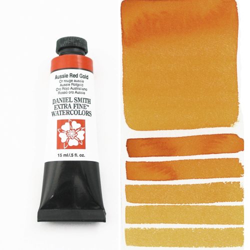 DANIEL SMITH Watercolor Aussie Red Gold 15ml Tube swatch
