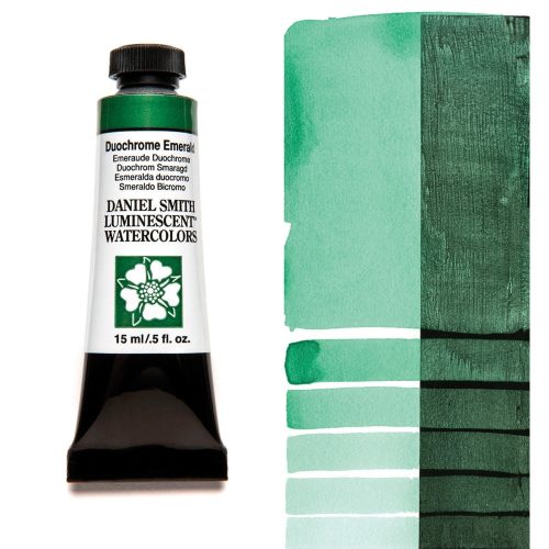 Daniel Smith Watercolor Duochrome Emerald 15ml Tube swatch