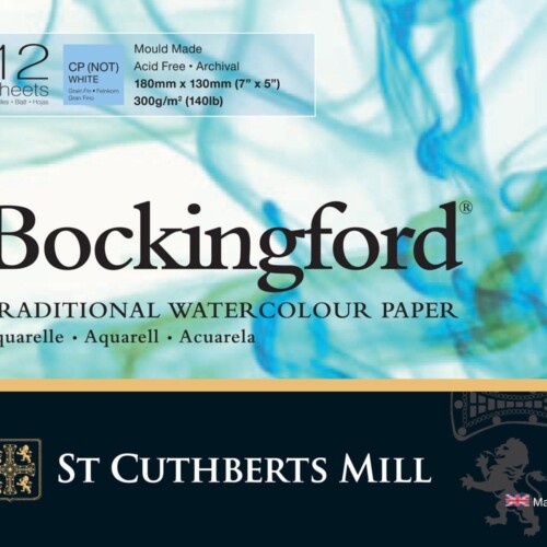 Bockingford Watercolour Pad 180mm x 130mm 300gsm 12 Sheets CP NOT (7" x 5")-0