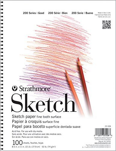 Strathmore (25-515) 200 Series Sketch Pad, 5.5"x8.5" Wire Bound, 100 Sheets-0