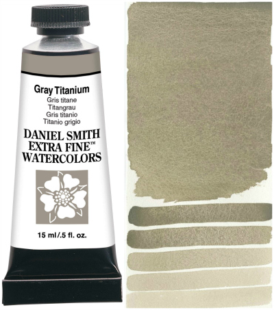 Daniel Smith Extra Fine Watercolor 15ml Paint Tube, Gray Titanium-0