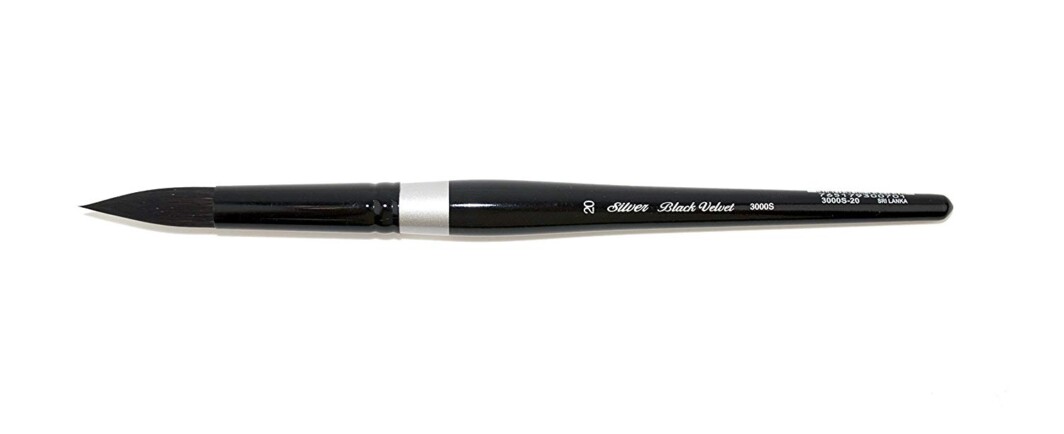 Silver Brush Black Velvet Short Handle Blend Brush, Round, Size 20 (3000S-20)-0