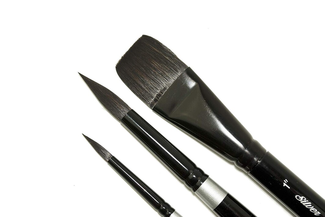 Silver Brush Black Velvet 3Pc Basic Watercolor Brush Set-0