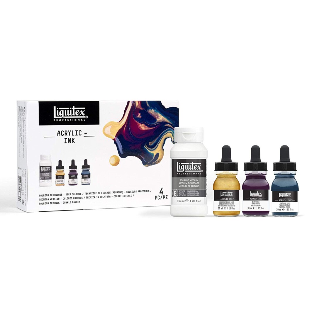 Liquitex Professional Acrylic Ink, Pouring Technique Set with Deep Colors-0