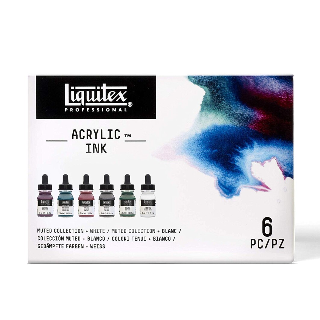 Liquitex Professional Acrylic Ink! Muted Collection Plus White 6-Piece Set-4232