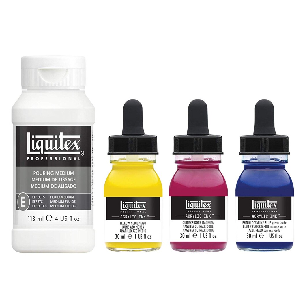 Liquitex Professional Acrylic Ink, Pouring Technique Set with Primary Colors-4224