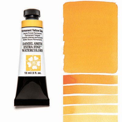 Daniel Smith Extra Fine Watercolor 15ml Paint Tube, Permanent Yellow Deep-0