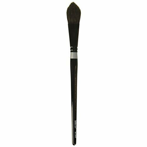 Silver Brush 3009S-1 Black Velvet Short Handle Blend Squirrel and Risslon Brush, Oval Wash, 1-Inch-0