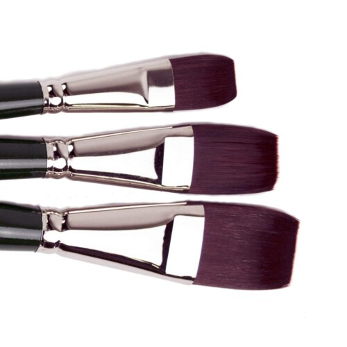 Silver Brush Ruby Satin Set of 3 Short Handle Synthetic Jumbo Size Bright Brushes RSS-2573S-0