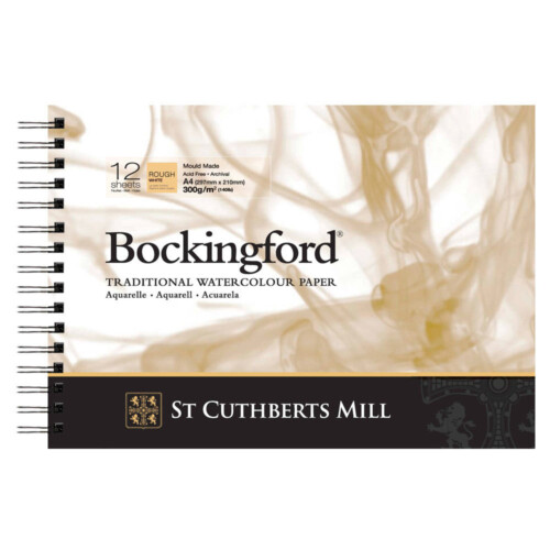 Bockingford Watercolour Paper Spiral Pad 300gsm A4 White Rough 297mm X 210mm-0