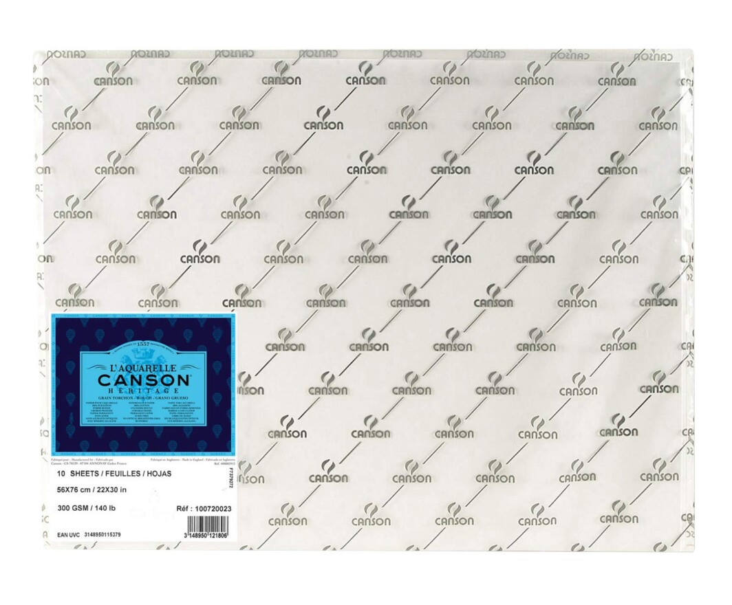 Canson Heritage Watercolour Paper 56x76cm 300gsm Rough 10 Sheets-0