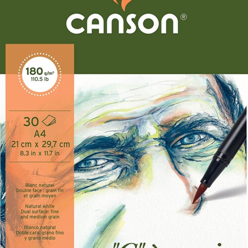 Canson C a Grain 180gsm Heavyweight drawing paper, fine grain texture, A4 pad including 30 sheets-0